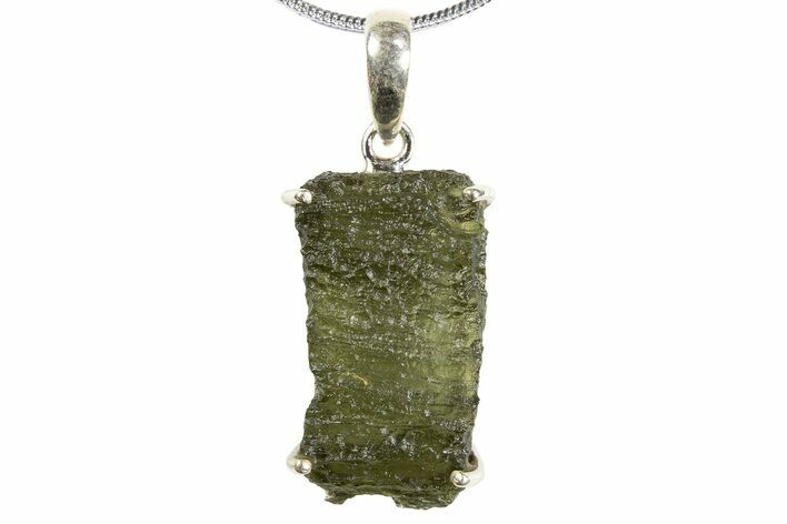 Green Moldavite Tektite Pendant ( g) - Czech Republic #300976